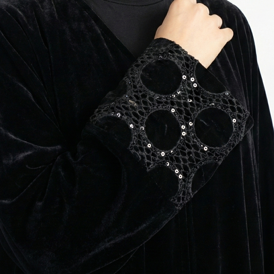 Black Velvet Winter Abaya