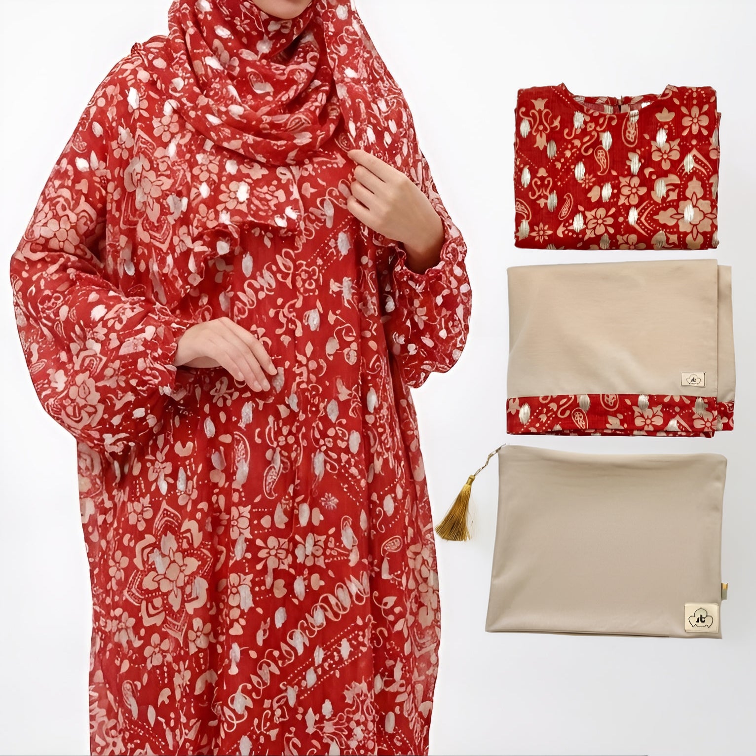 Oriental Red Prayer Set