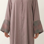 Pink & Plaid Winter Abaya