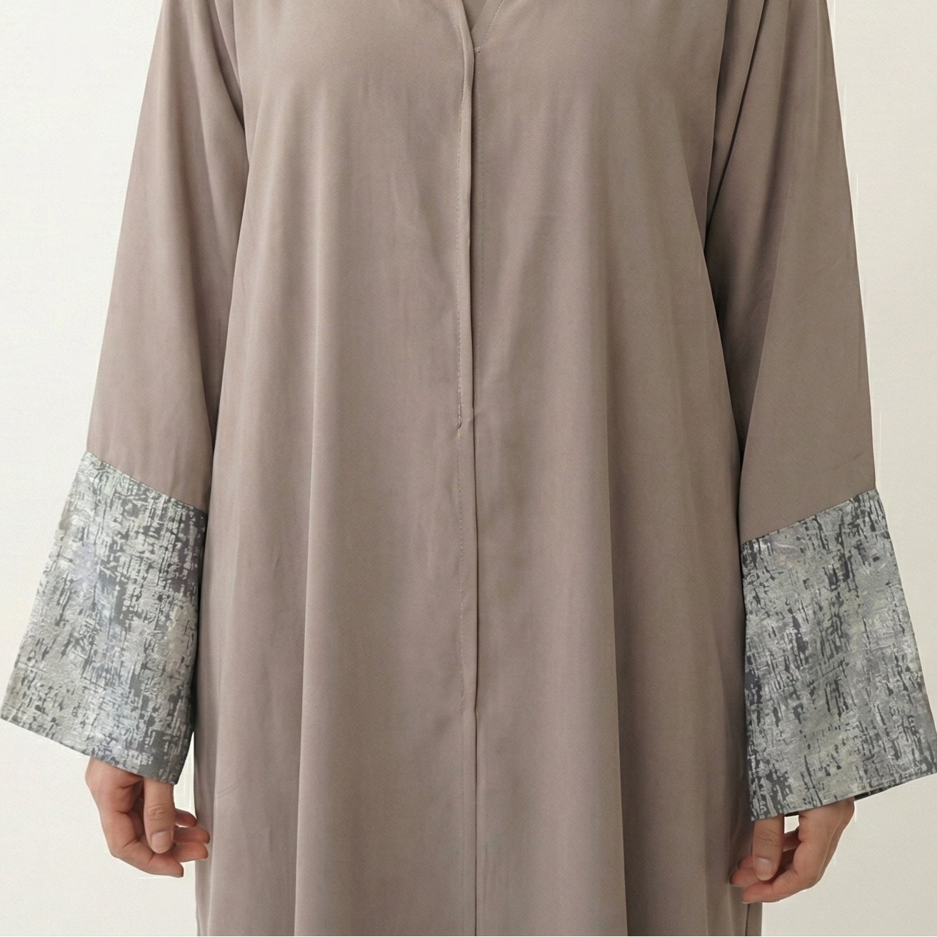 Pink & Grey Winter Abaya