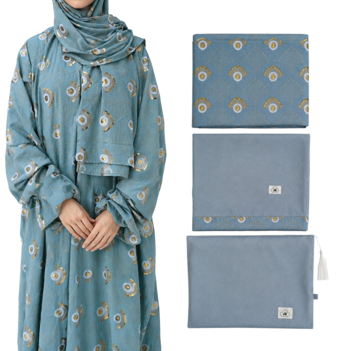 Sage Gold Embroidered prayer set